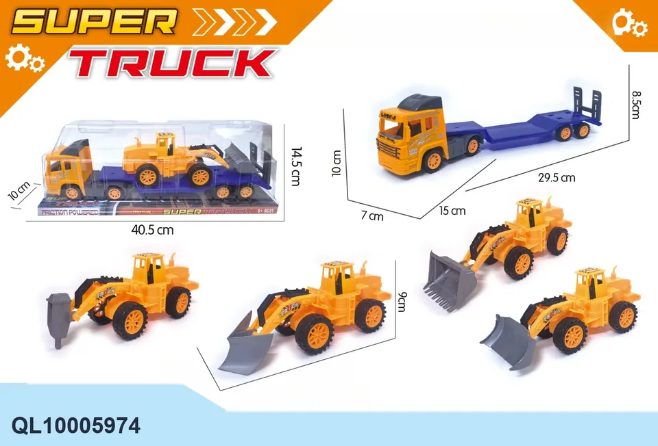 Inertial Tractor Vehicle-Mounted Sliding Engineering Vehicle P-Cover/Box Base wholesale from Qili Toys