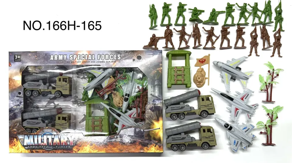 Military Pull-Back Missile Truck + Pull-Back Plane Set Color Box wholesale from Qili Toys