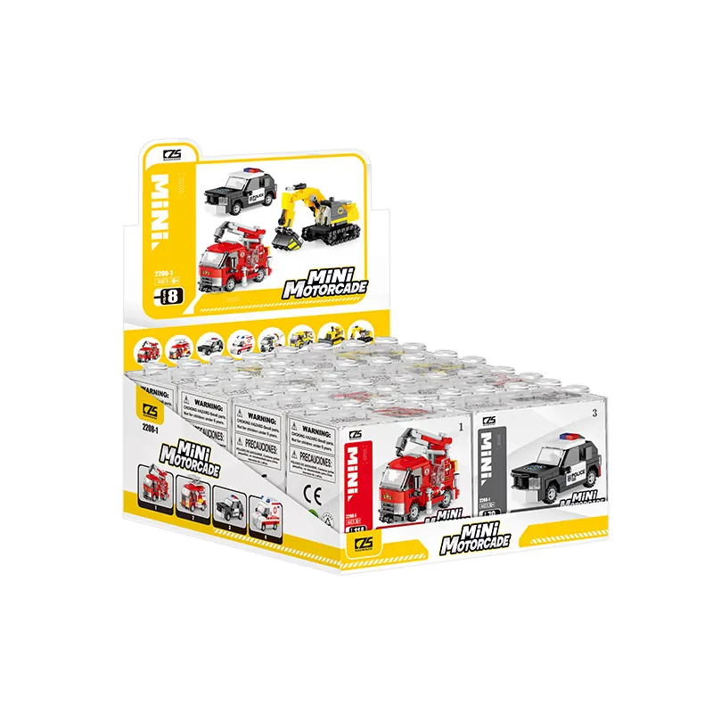 Mini Engineering Vehicle (8 types mixed) Clear Styrene Box wholesale from Qili Toys