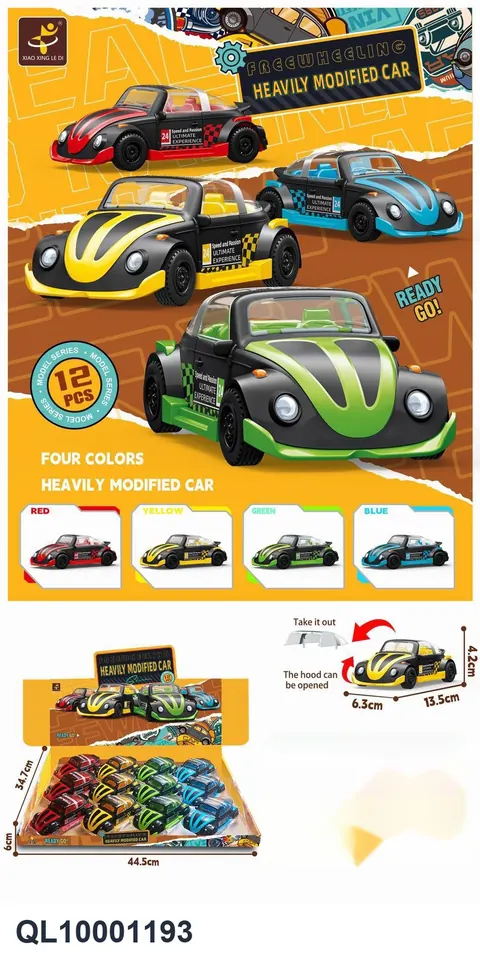 Mini Inertia Retro Modified Beetle Racing Car Display Box wholesale from Qili Toys