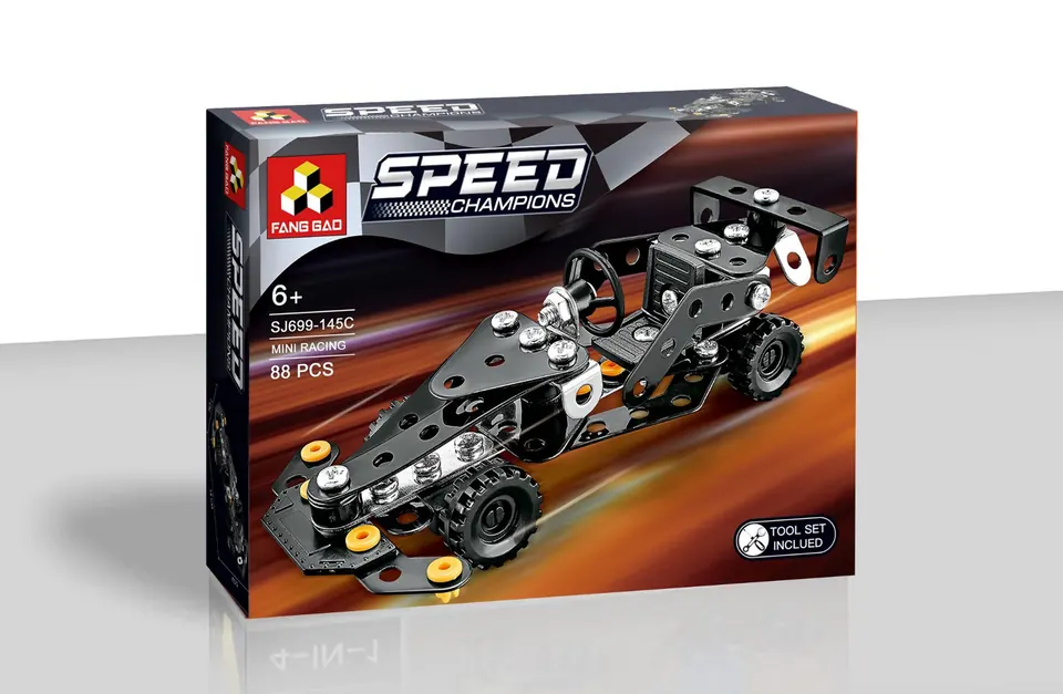 Miniature F1 Racing Car Made Of Metal, Designed For Assembly. Color Box wholesale from Qili Toys