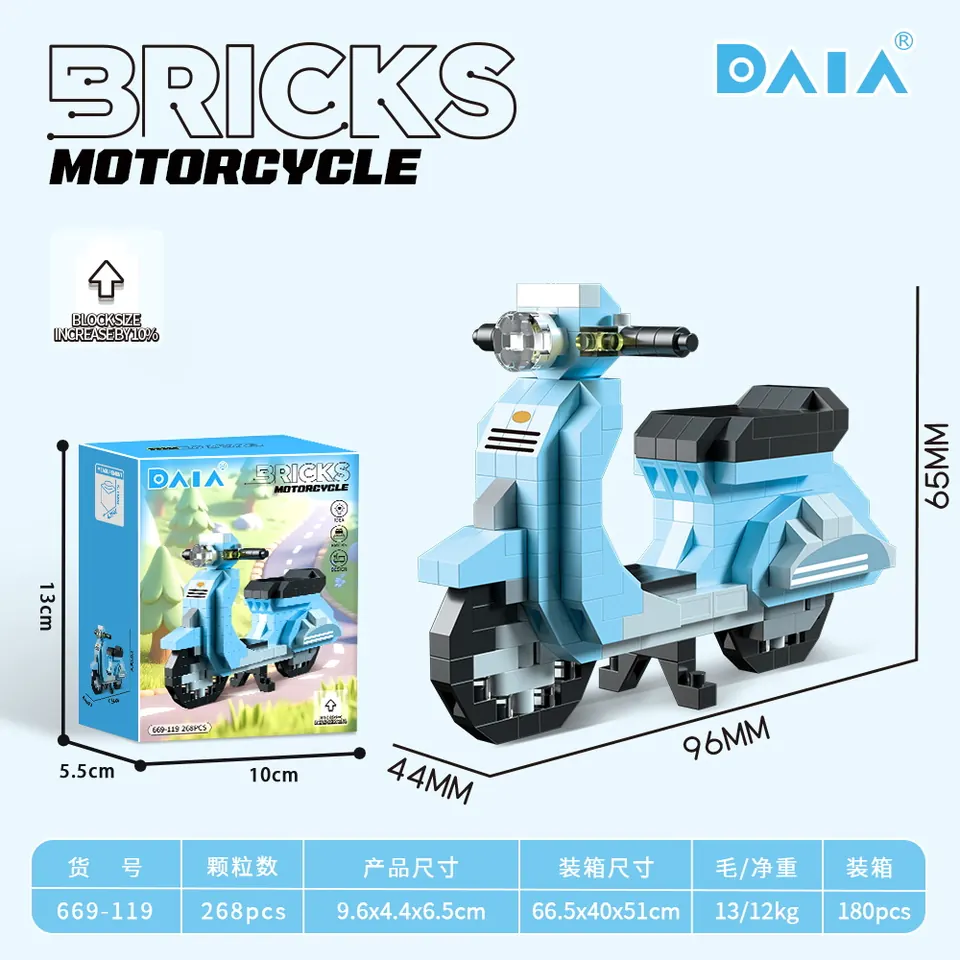 Motorcycle A (powder blue) Color Box wholesale from Qili Toys
