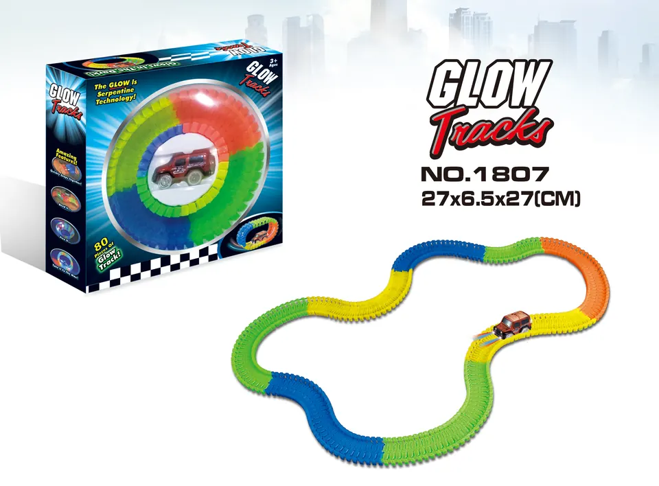 Night-Vision Track Cars (80 pieces, each with 1 aa battery batteries not included) Window Box wholesale from Qili Toys