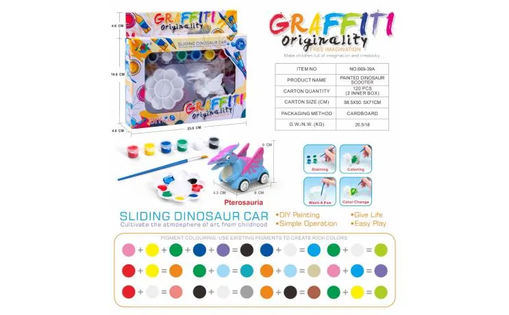 Painting Dinosaur Scooter Window Box wholesale from Qili Toys