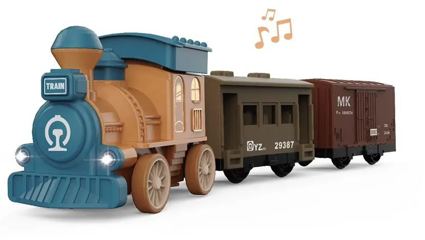 Press Train Trailer With Light, Music And Electricity Included Window Box wholesale from Qili Toys