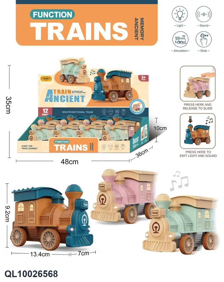 Press Train With Light, Music And Electricity Included Display Box wholesale from Qili Toys