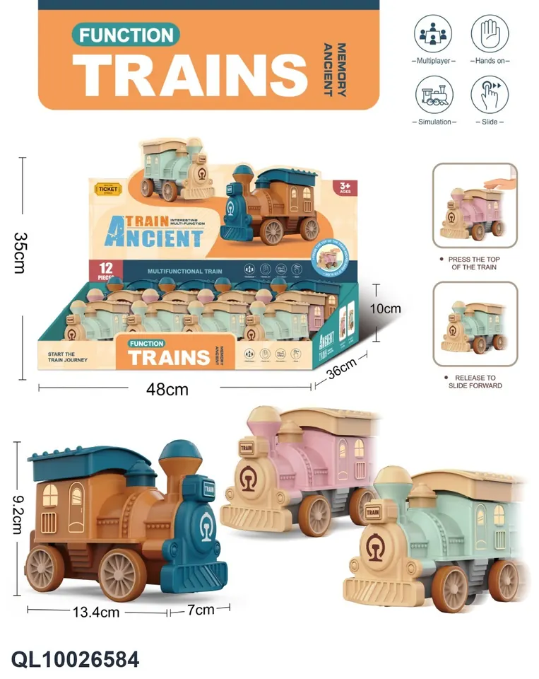 Press Train Display Box wholesale from Qili Toys