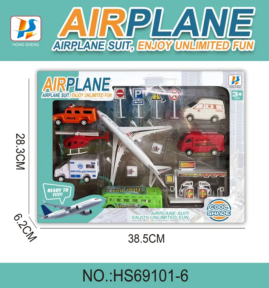 Pull Back Airplane + Car Set Window Box wholesale from Qili Toys