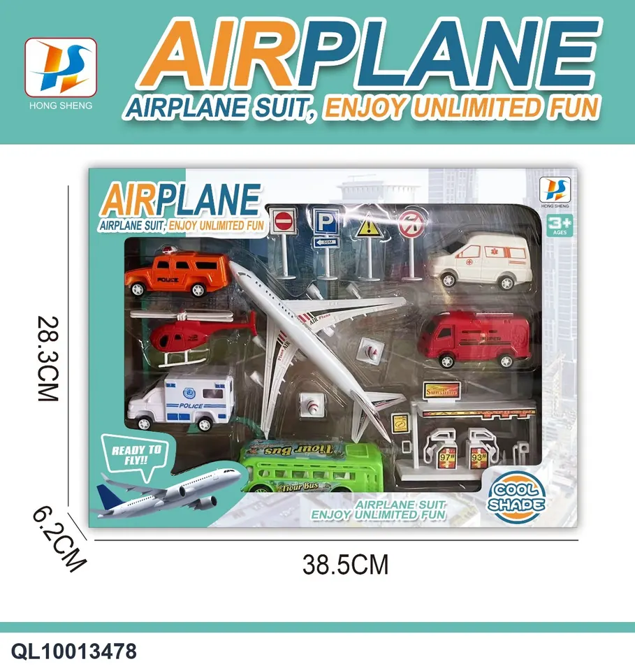 Pull Back Airplane + Car Set Window Box wholesale from Qili Toys