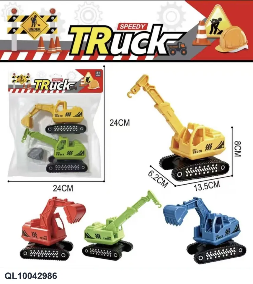 Pull Back Engineering Vehicle PVC Header Bag wholesale from Qili Toys