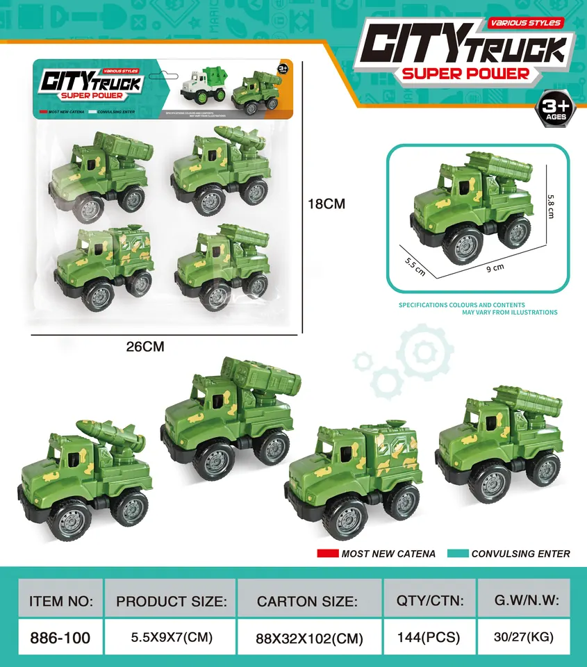 Pull Back Military Vehicle OPP Bag wholesale from Qili Toys