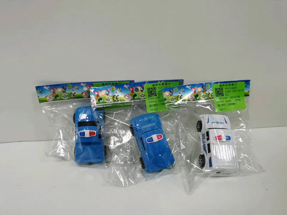 Pull Back Police Car (three types mixed) OPP Bag wholesale from Qili Toys