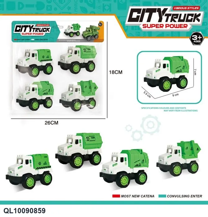 Pull Back Sanitation Truck OPP Bag wholesale from Qili Toys