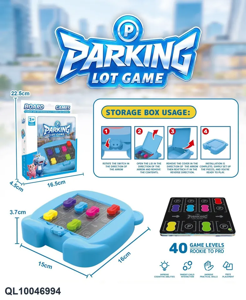 Puzzle Board Game Parking Challenge (moving the car to solve puzzles) Color Box wholesale from Qili Toys