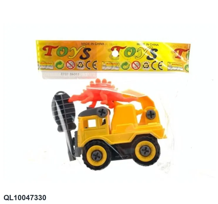 Puzzle Disassembly And Assembly Excavation Engineering Vehicle With Stegosaurus OPP Bag wholesale from Qili Toys