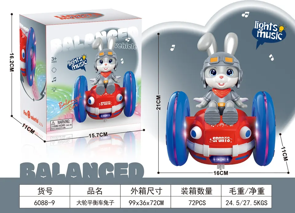 Rabbit Ride On Electric Colorful Light Big Wheel Car (with lights and music) Color Box wholesale from Qili Toys