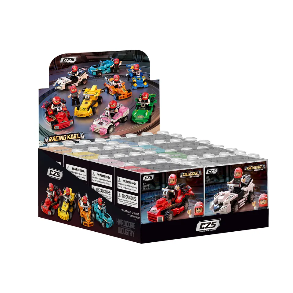 Racing Kart (1pdq/8 boxes/8 models mixed) Clear Styrene Box wholesale from Qili Toys
