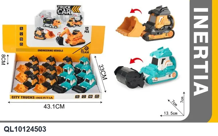 Self-Propelled Construction Vehicles/Excavators/Rollers Display Case/12 Pieces wholesale from Qili Toys