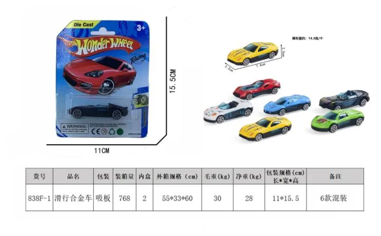 Sliding Alloy Car Blister Board wholesale from Qili Toys
