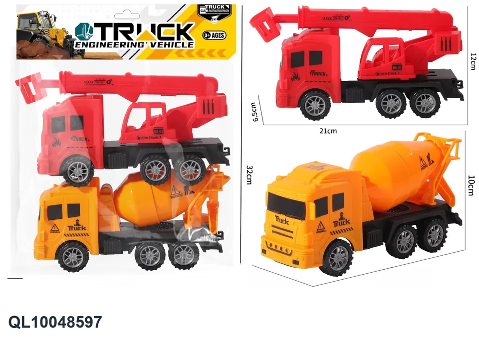 Sliding Mixer Truck Sliding Ladder Truck PVC Header Bag wholesale from Qili Toys