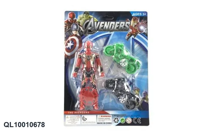Superhero Team With Pull Back Motorcycle Blister Board wholesale from Qili Toys