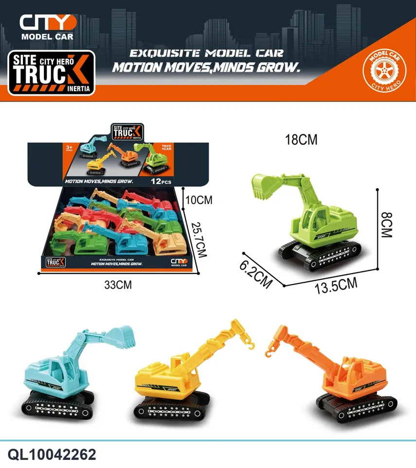 Tank Chain Crane, Excavator Display Box wholesale from Qili Toys