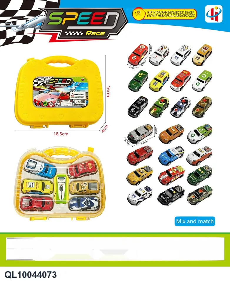 Tin Wagon Pull-Back City Planning Vehicle (6 pieces) Plastic Box wholesale from Qili Toys
