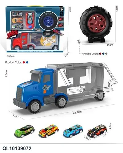 Toy Storage Cart + Launching Tire + 4 Metal Car Color Box wholesale from Qili Toys
